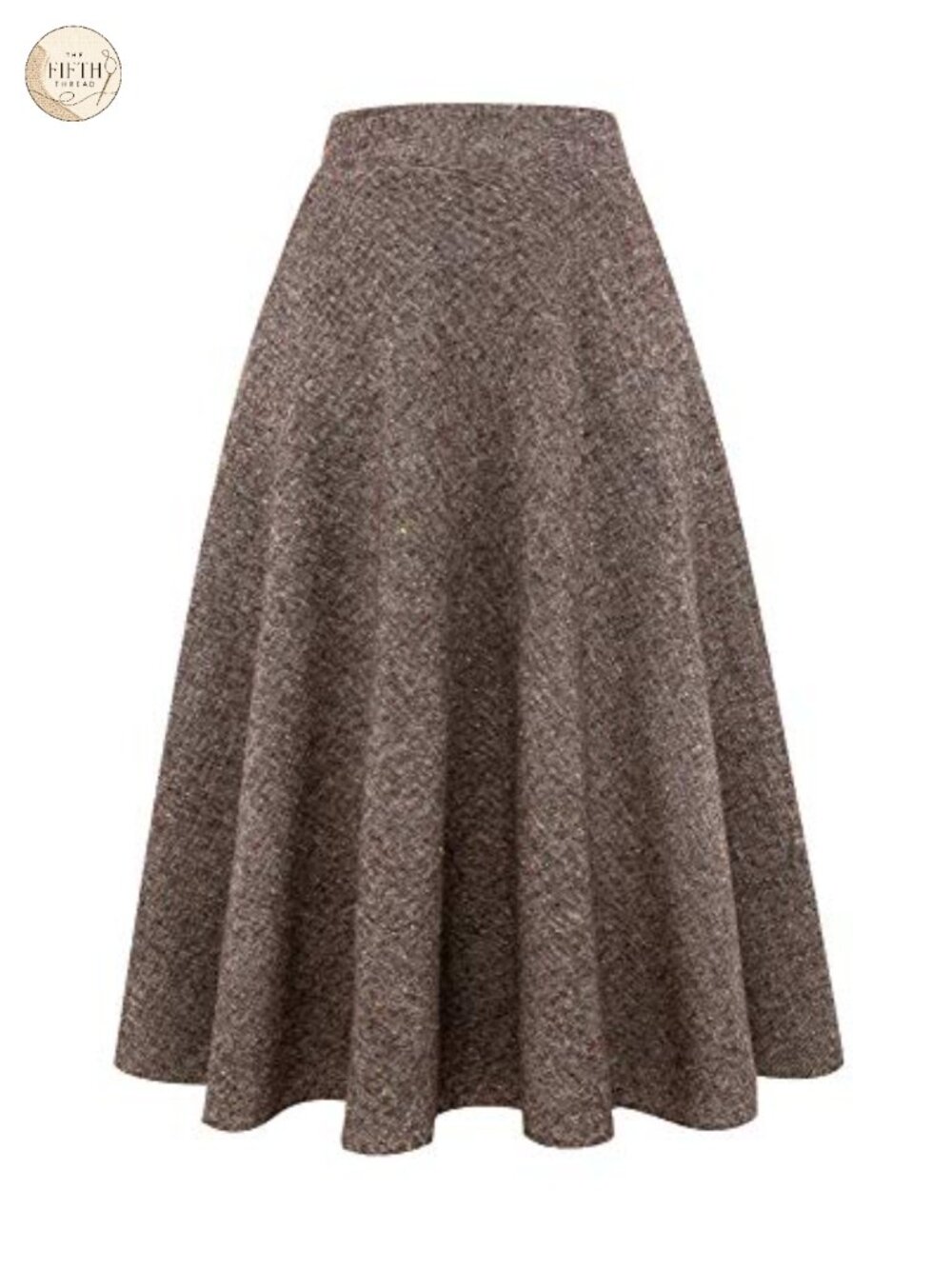 Womens Plaid Wool Maxi Skirt High Waist A-Line Pleated Long
